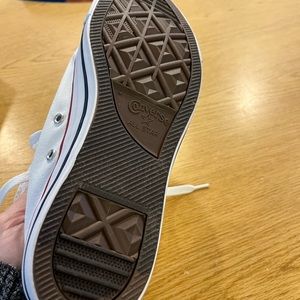 White high top converse, size 10 never worn